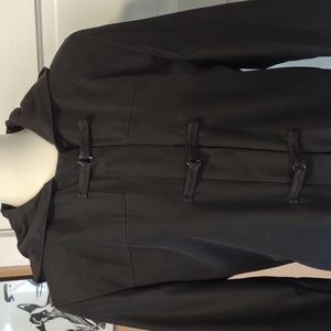 Heavy, lined Black Trenchcoat w/zip, snap & Velcro enclosure